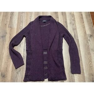 89th Madison Sweater, Women's Size Small, Purple, Open Cardigan, Knit